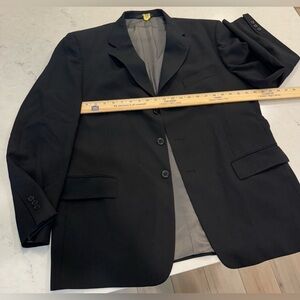 VTG Givenchy Monsieur PURE WOOL Black 3 Button Single Breasted Blazer Jacket 44R